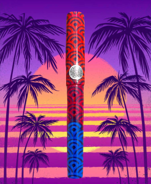 Florida Sunset Seigaiha Mon Motif Custom Fountain Pen