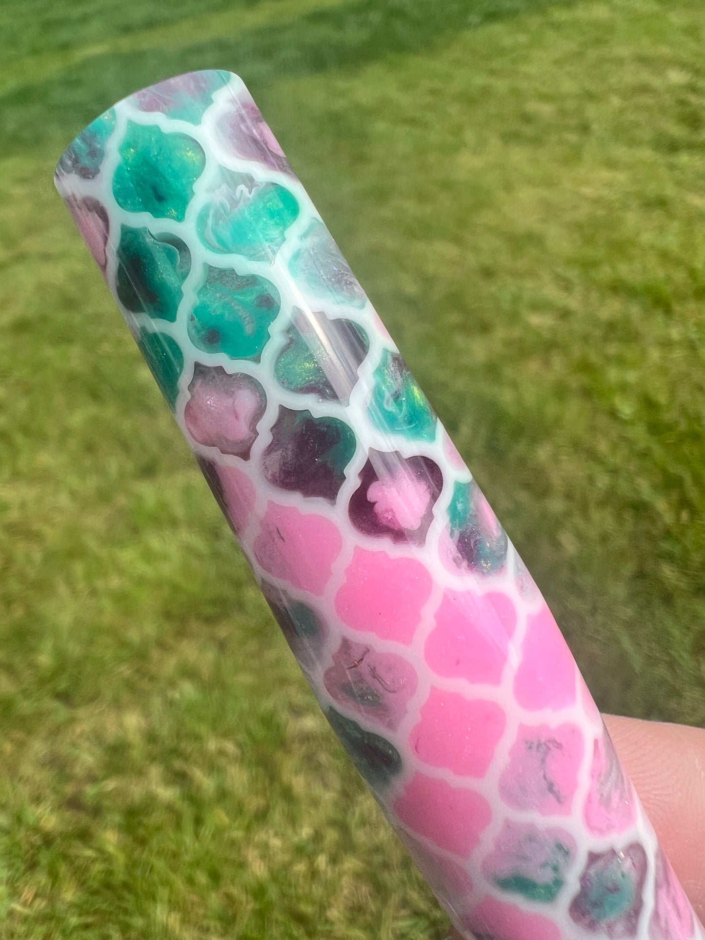 Pink Aquamarine Motif Custom Order Fountain Pen
