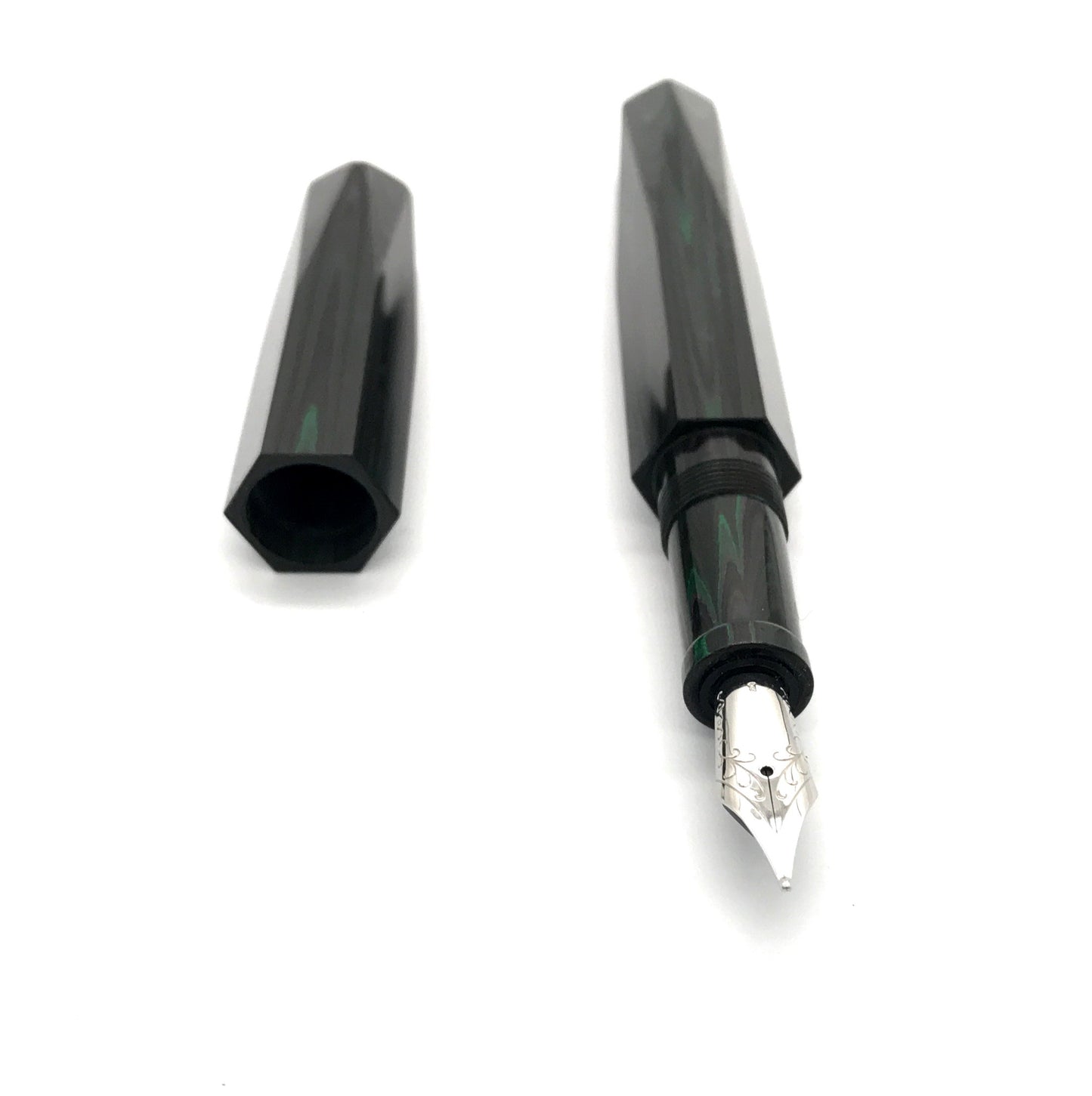 Black and Green Ebonite Custom Order Fountain Pen