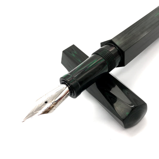 Black and Green Ebonite Custom Order Fountain Pen