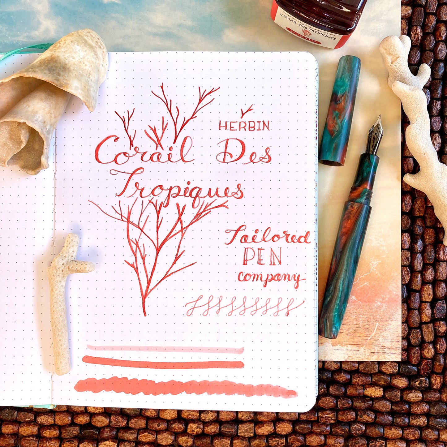 Herbin - Fountain Pen Ink - Corail des Tropiques - 30ml Bottle