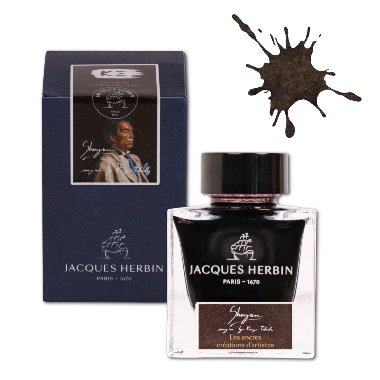 Herbin - Kenzo Takada "Shogun" Ink with Gold and Red Sheen - 50ml Bottle