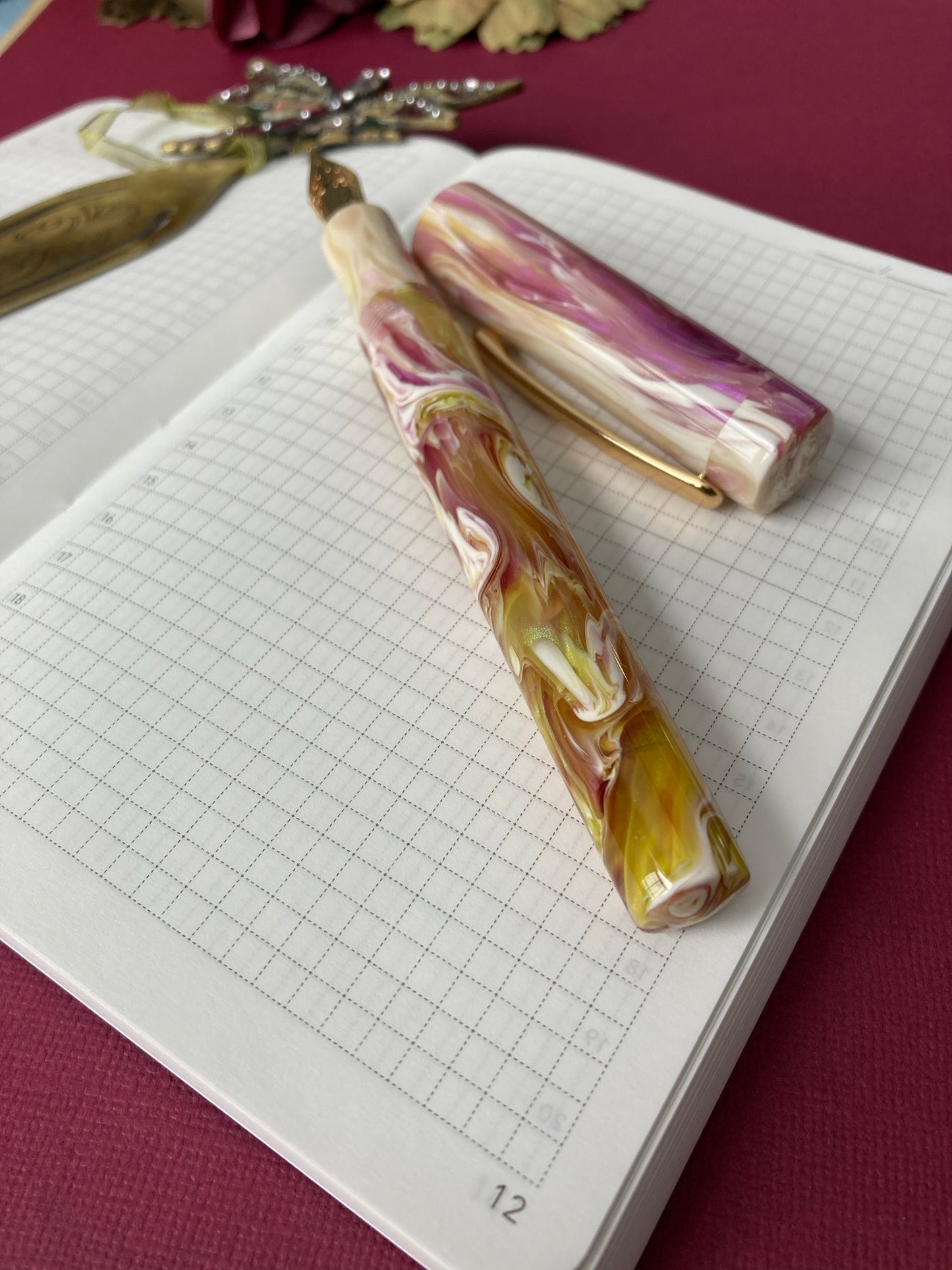 Water Lily Koi Custom Fountain Pen