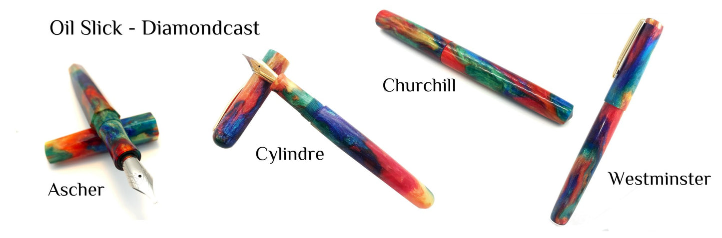 Oil Slick DiamondCast Custom Order Fountain Pen