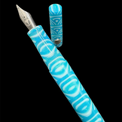 Ocean Crest Seigaiha Mon Motif Custom Fountain Pen