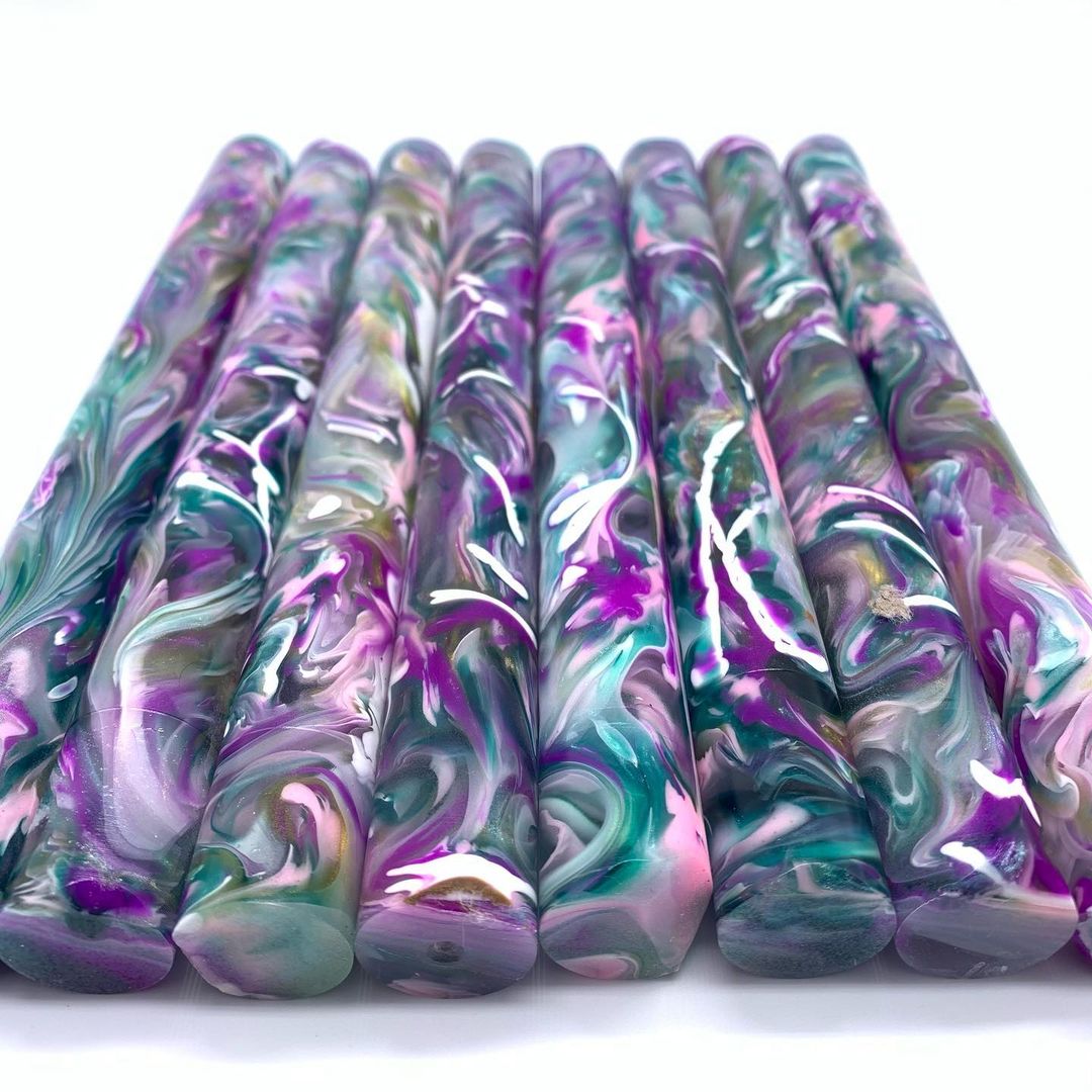 Clear Water Lily blanks custom poured by Tailored Pen Company