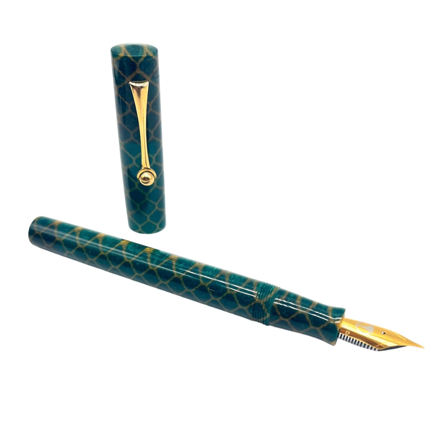 Emerald Gold Motif Fountain Pen